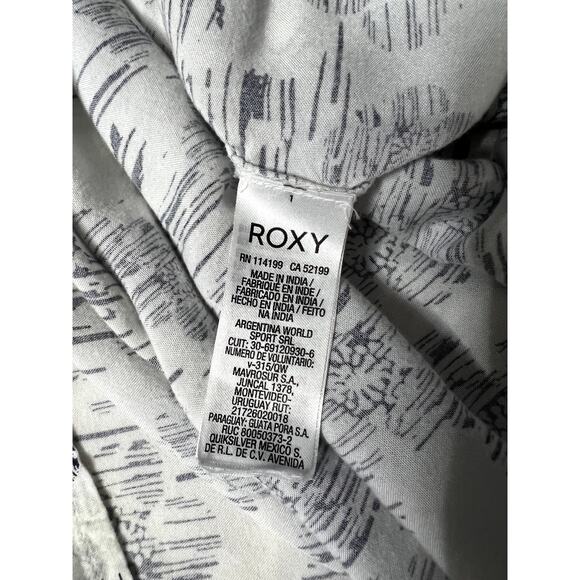 Roxy Wrap Dress Women's Size Large Floral Hawaiian Sundress Preppy Detail Sleeve - Picture 10 of 13